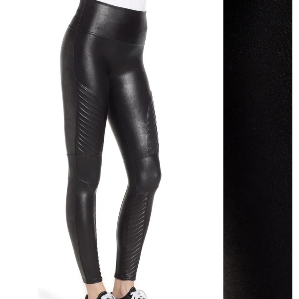 SPANX Faux Leather Moto Leggings